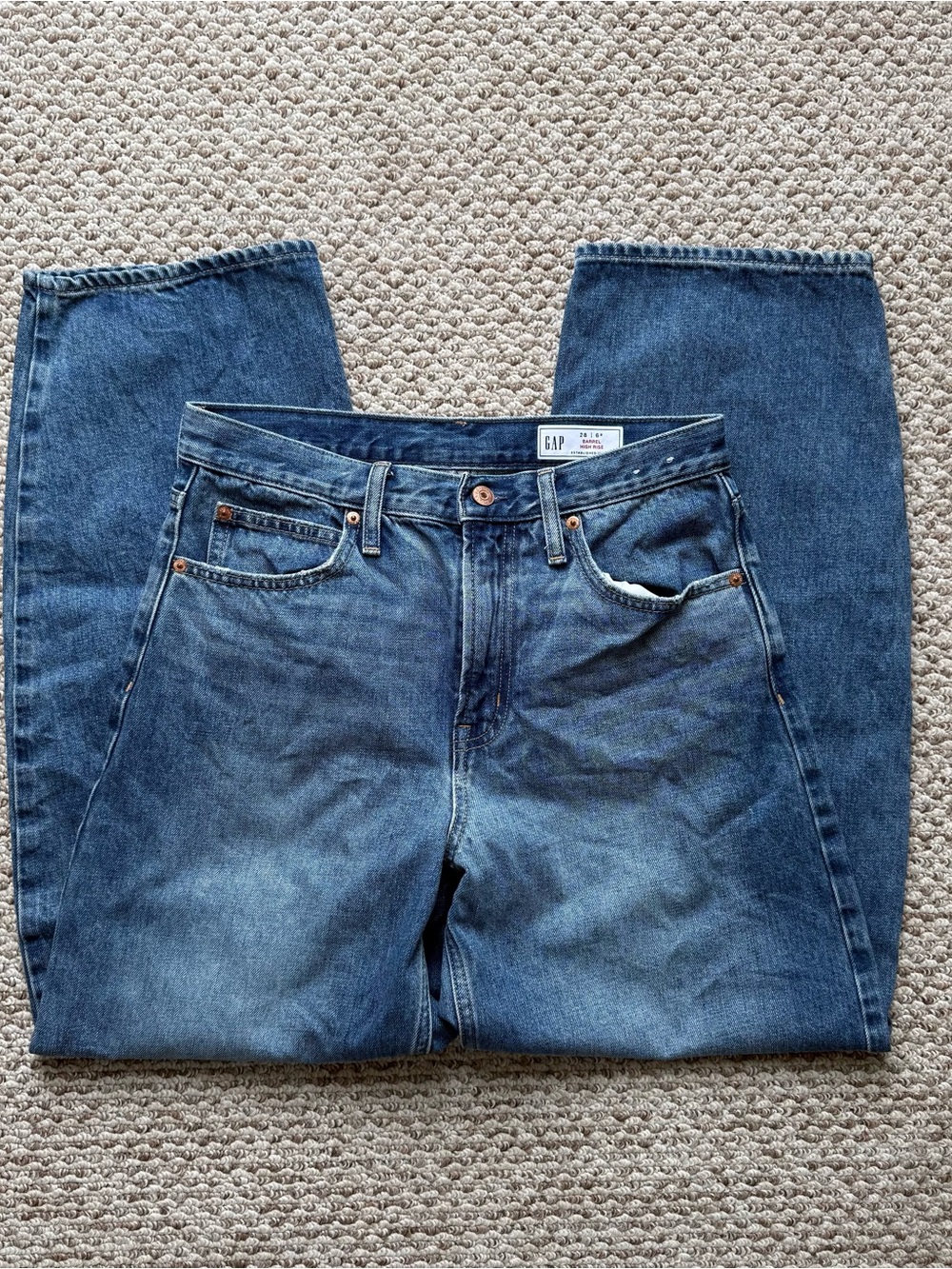 Gap High Rise Barrel Jeans